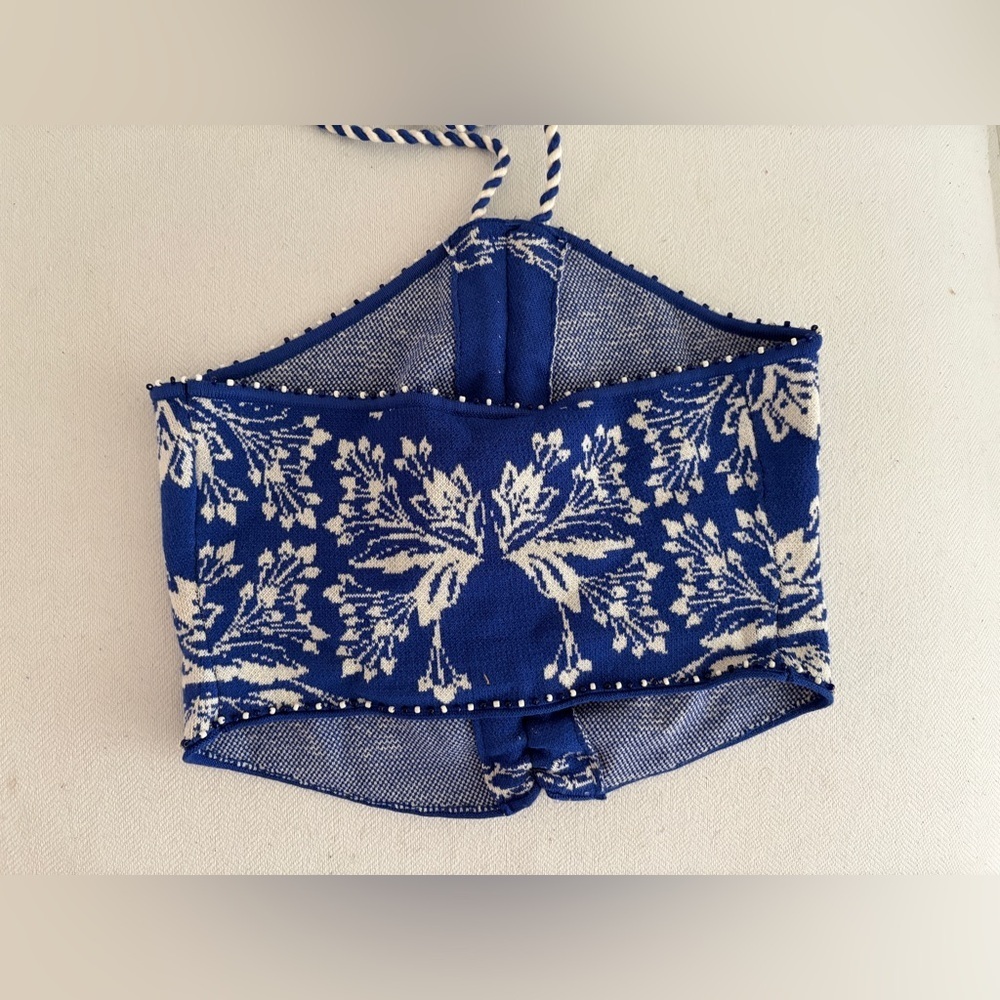Farm Rio: Off-White Delicate Tapestry Knit Top - Picture 6 of 8